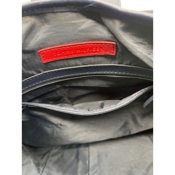 Tommy Hilfiger Blue Leather Fabric Monogram Handbag - Picture 6 of 9